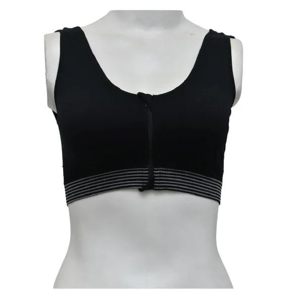 Retro Front Zipper Sports Bra