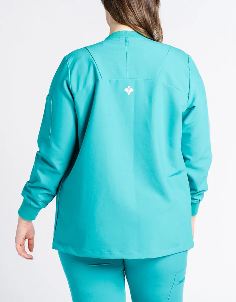 Scrub Jacket Button Up - Sydney Teal