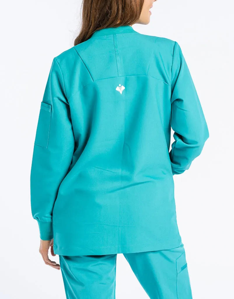 Scrub Jacket Button Up - Sydney Teal