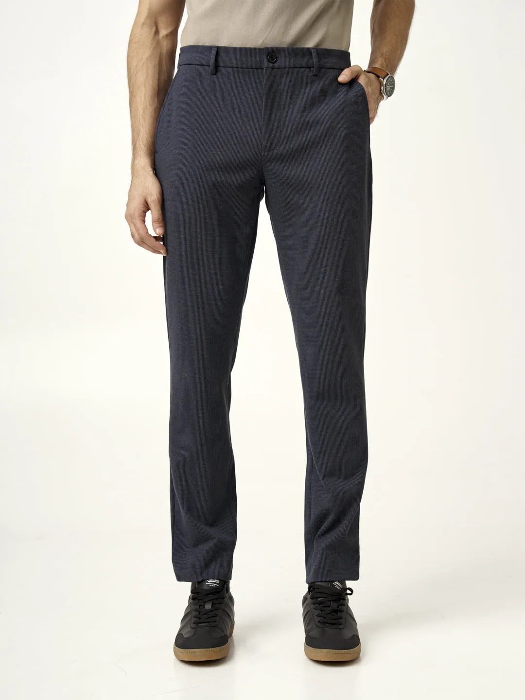 Storm Grey Houndstooth Power-Stretch Pants