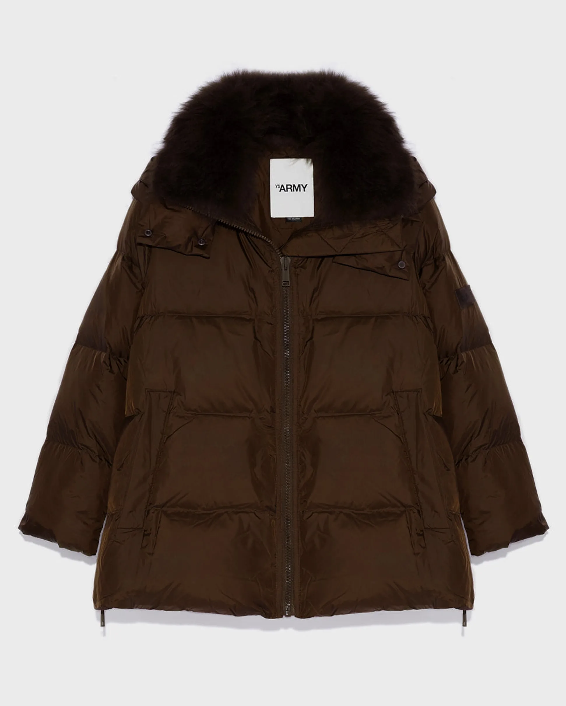 TECH FABRIC DOWN JACKET / MOCHA