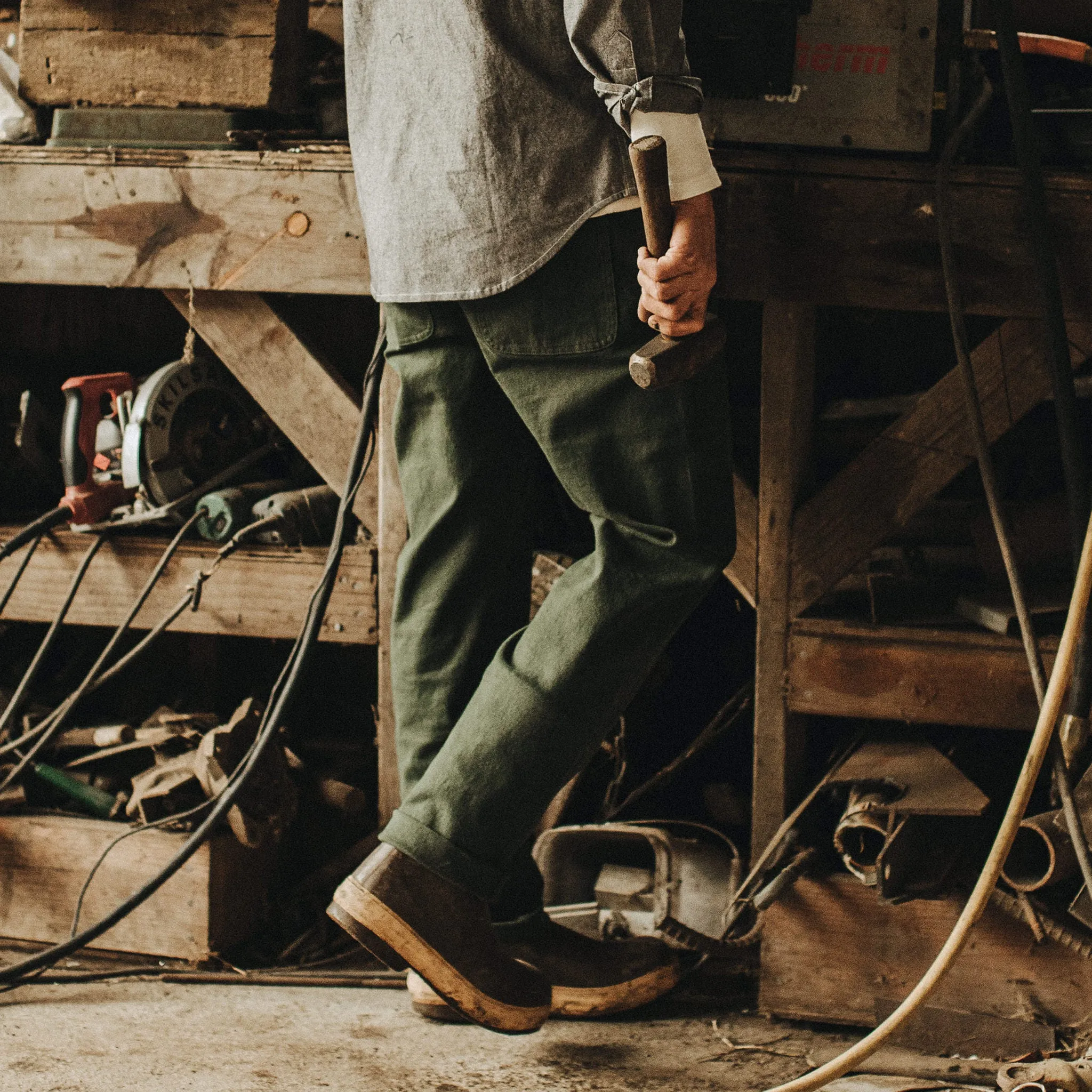 The Chore Pant in Dark Olive Boss Duck