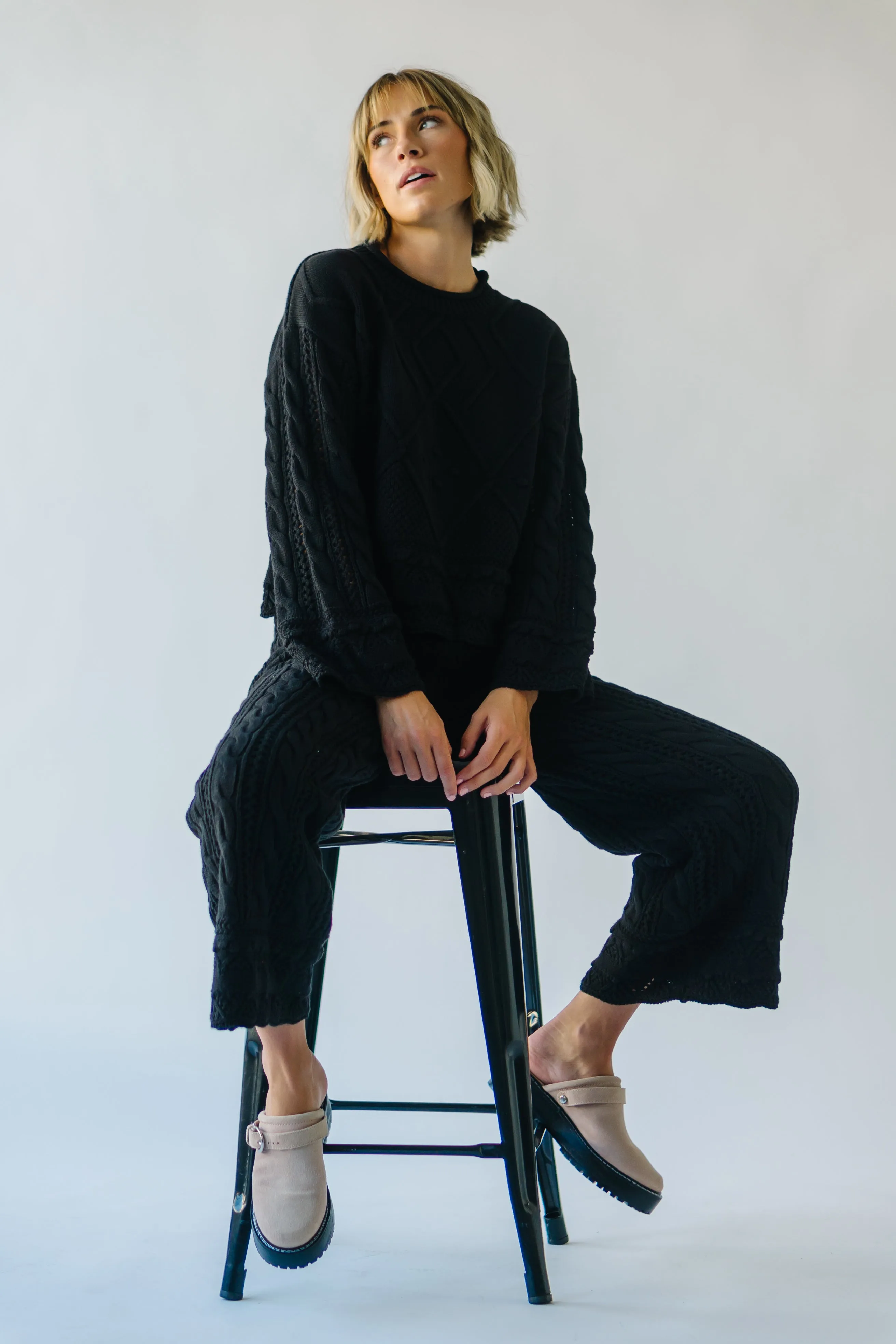 The Grint Knit Straight Leg Pant in Black