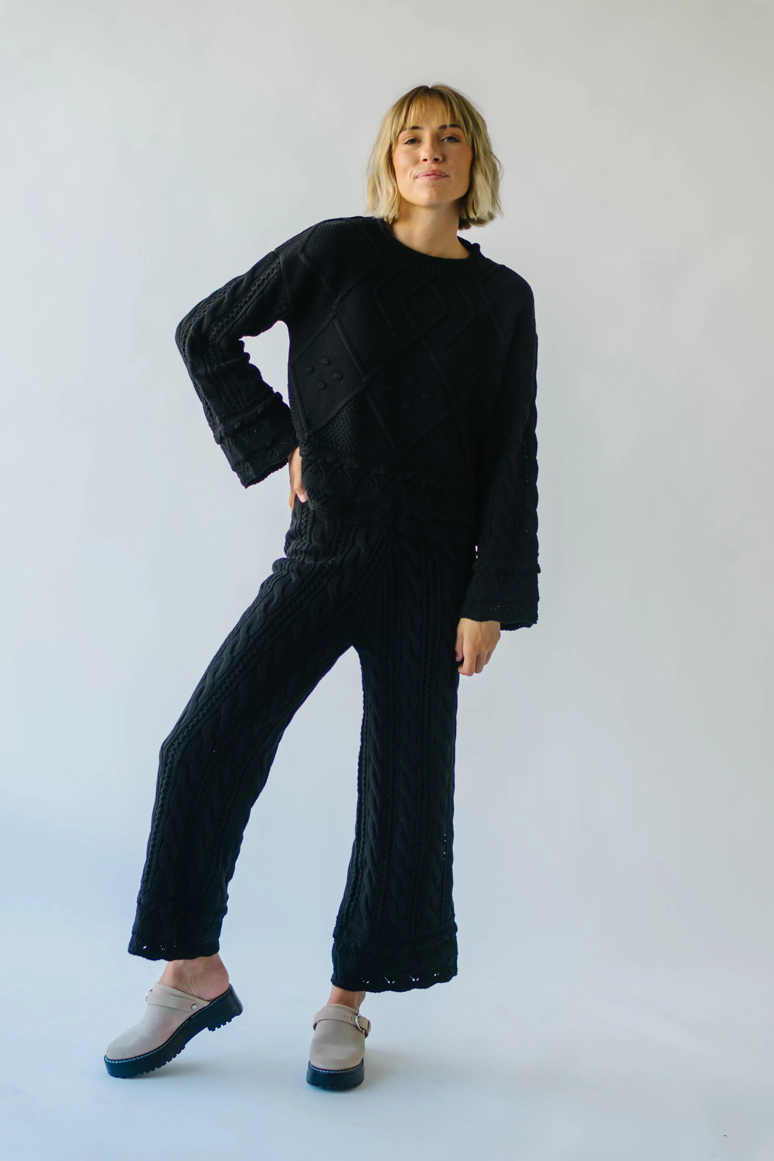 The Grint Knit Straight Leg Pant in Black