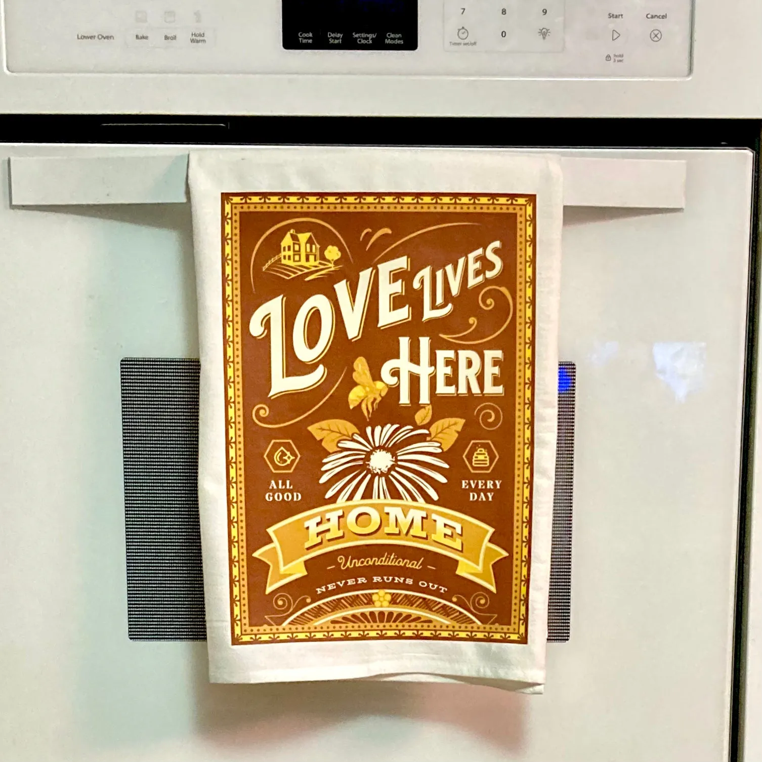 The Love Lives Here Tea Towel