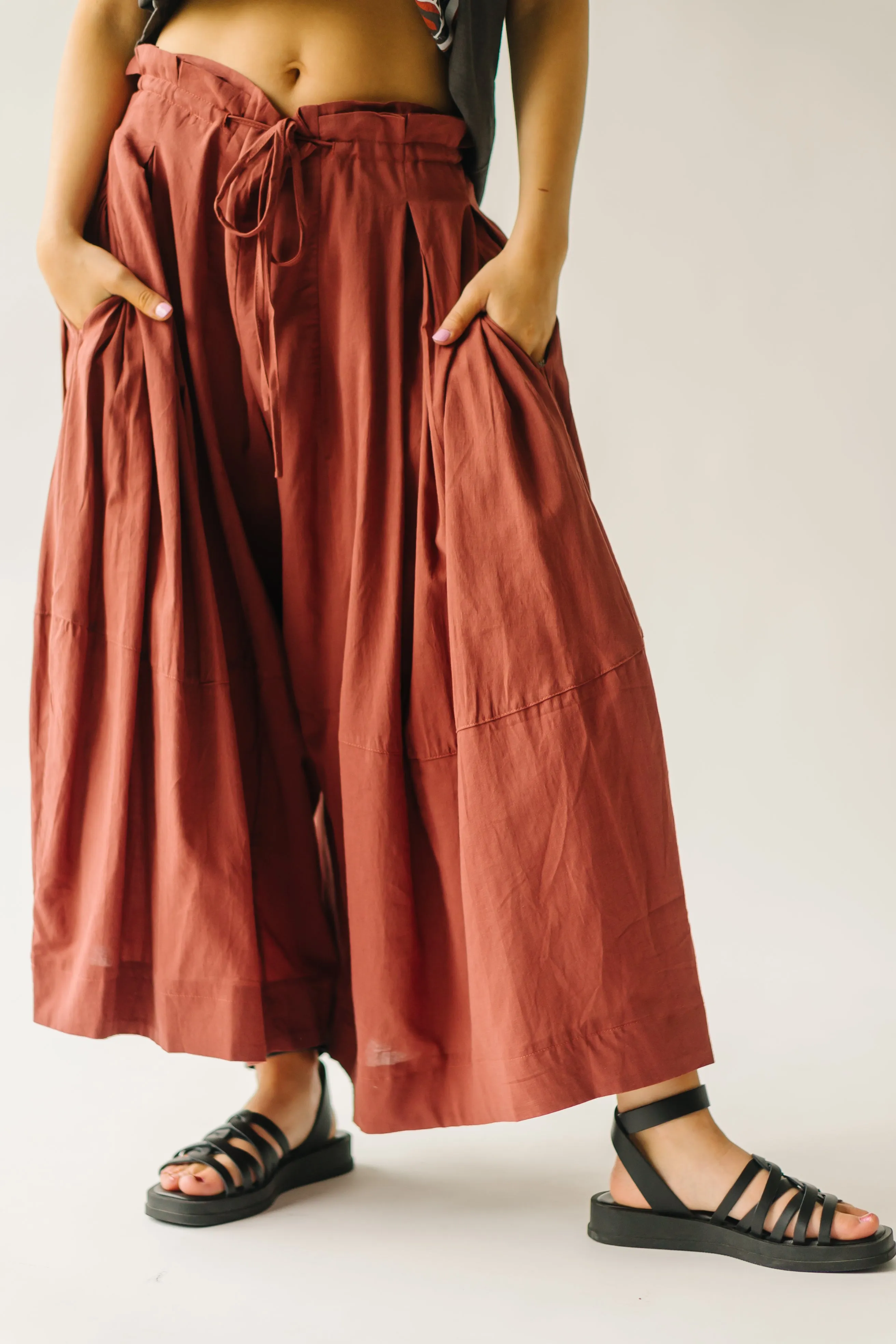 The Melhart Wide Leg Pant in Rust