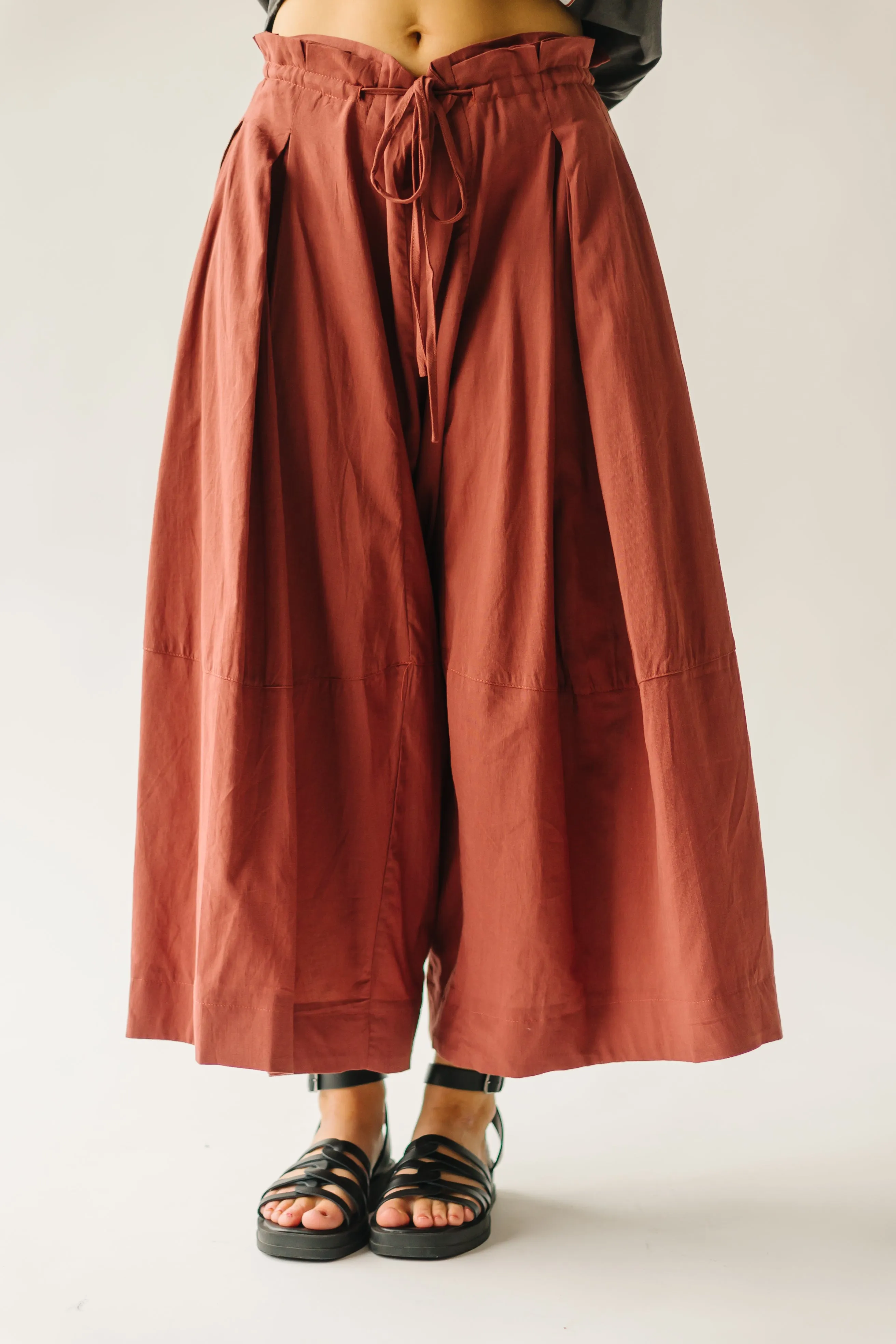 The Melhart Wide Leg Pant in Rust