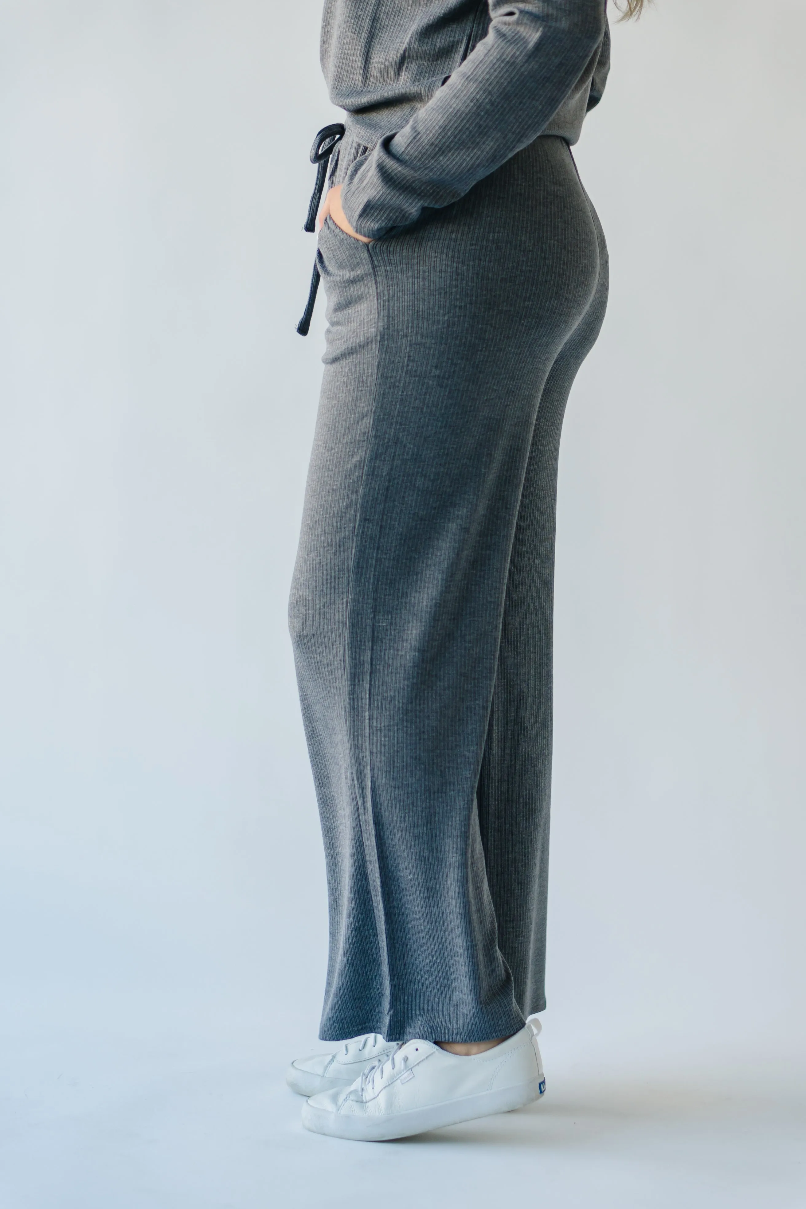 The Newark Textured Knit Pant in Charcoal