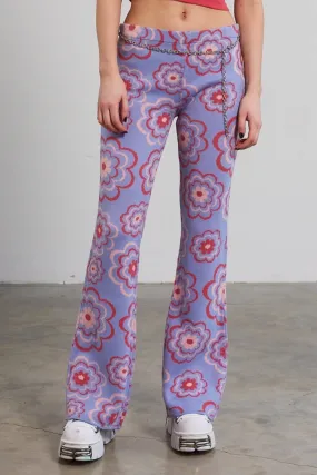 The Ragged Priest Power Floral Knit Flare Trousers