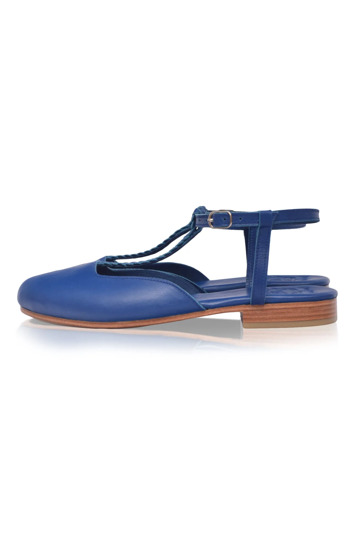 Tresser Slingback Leather Flats