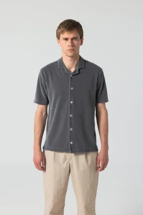 Unfeigned - Button-down Polo Velour - Gargoyle