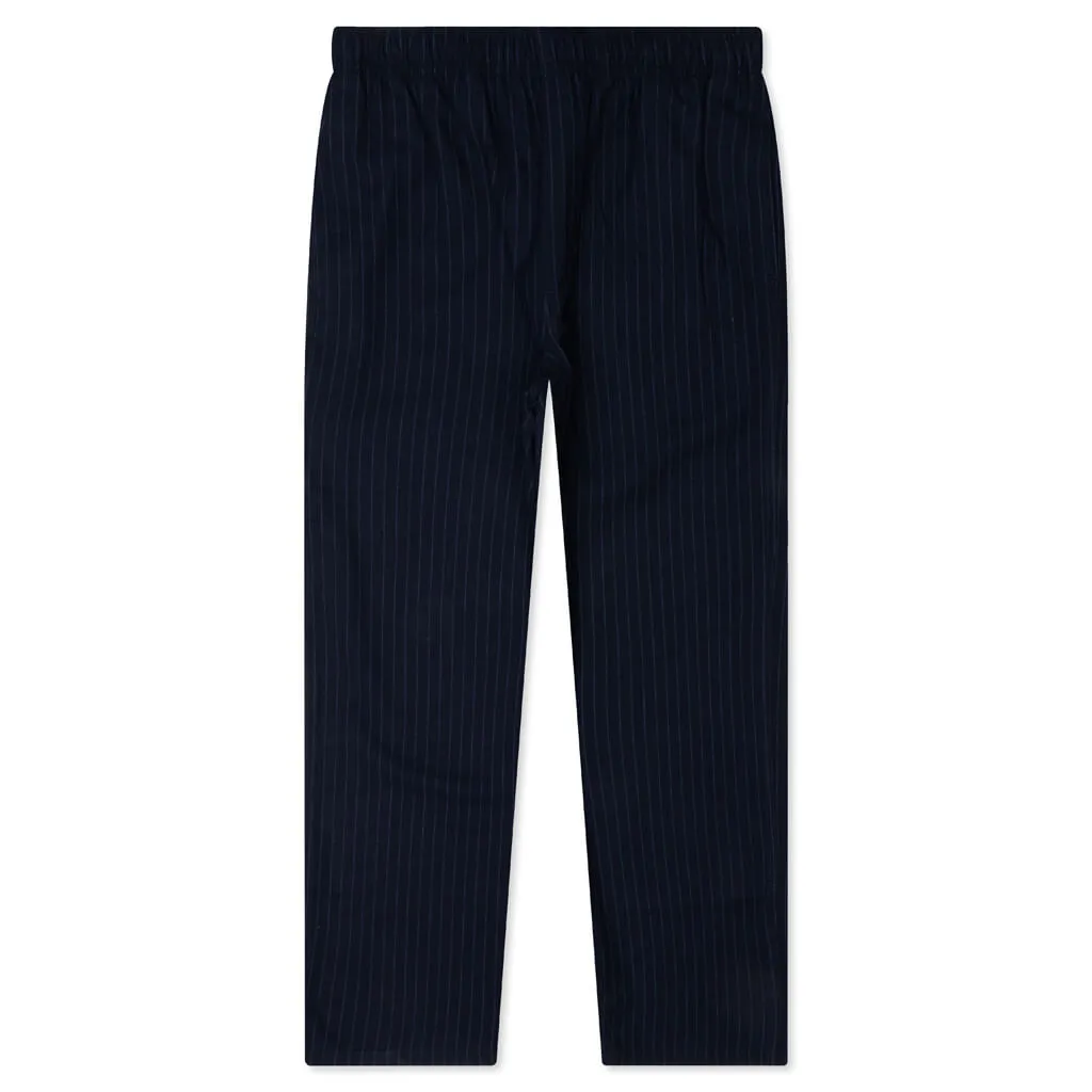 Wool Stripe Beach Pant - Navy